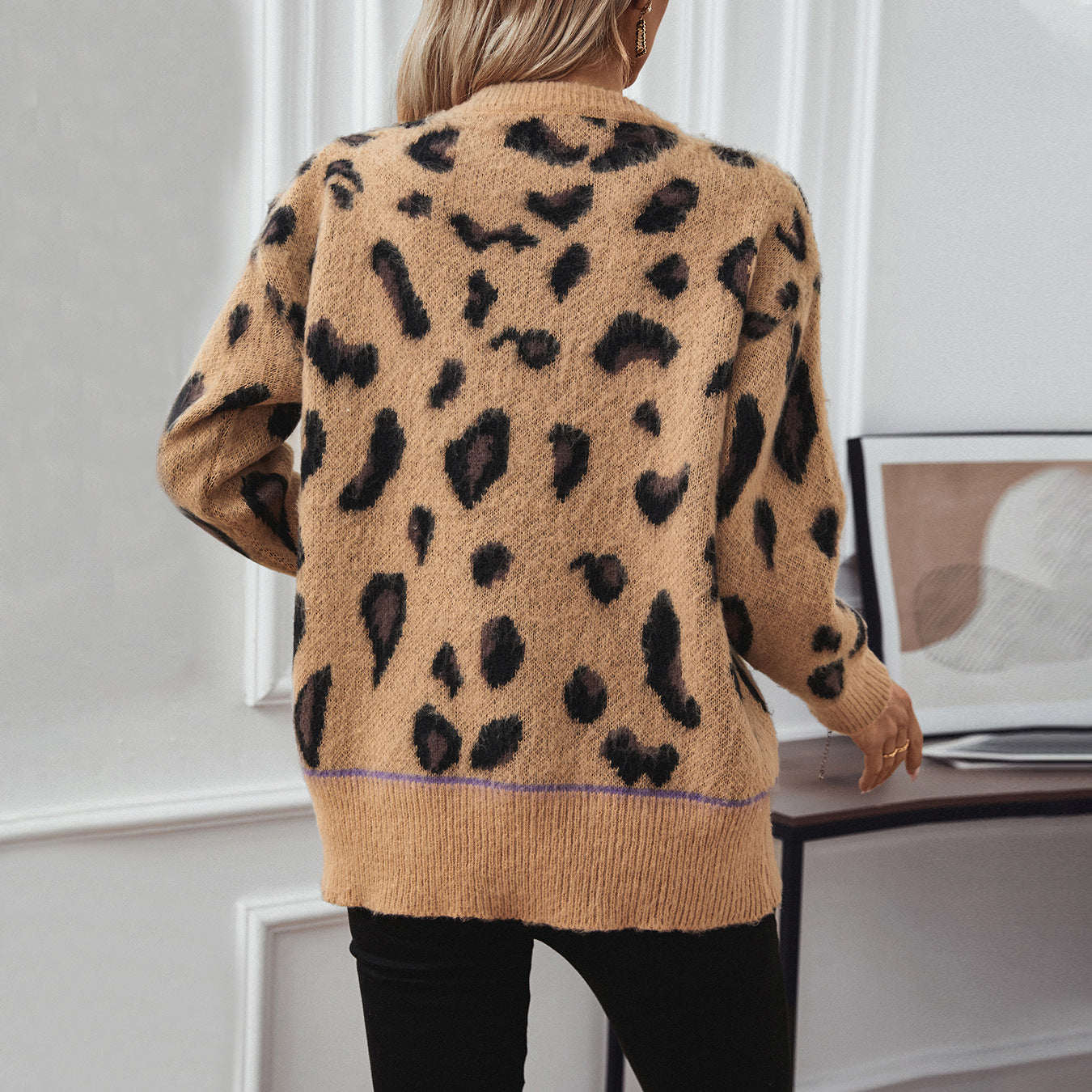 MAËLYS - PULL IMPRIMÉ LÉOPARD