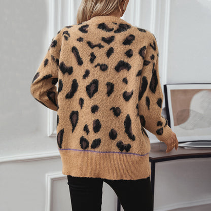 MAËLYS - PULL IMPRIMÉ LÉOPARD